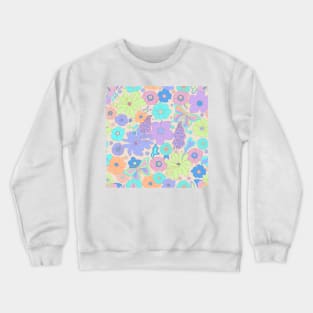 Summer Neon 70s flowers Crewneck Sweatshirt